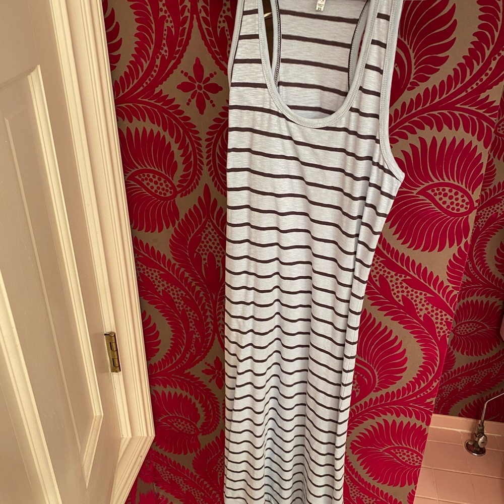 Light Blue Striped Maxi dress